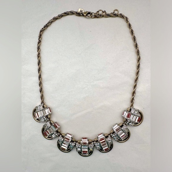 Banana Republic Necklace with Baguette Rhinestones. Intricate Design Features. - Picture 2 of 9